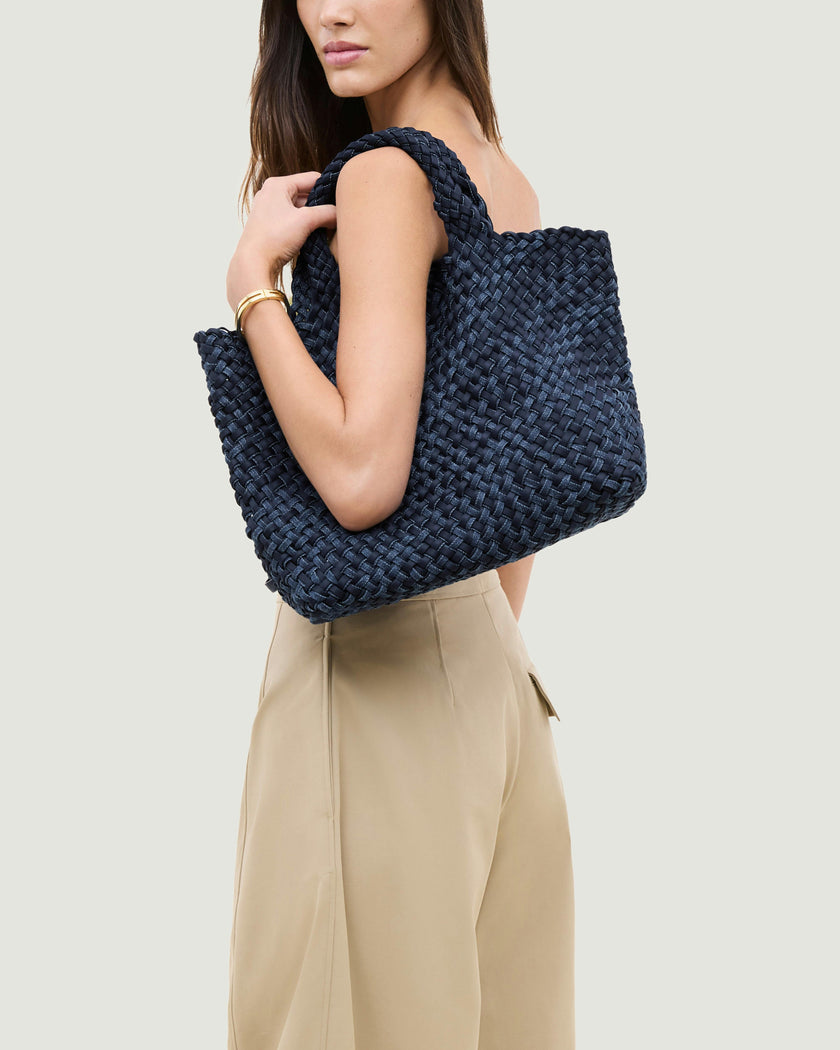 St. Barths Medium Tote Double Weave Denim | Indigo