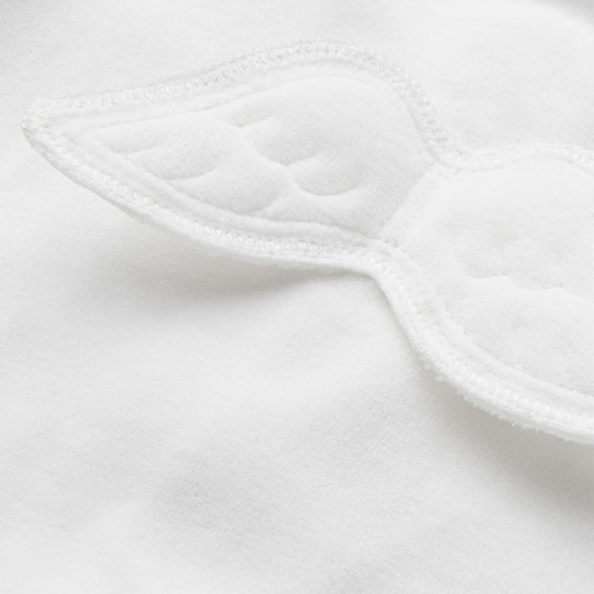 Velour Angel Wing™ Sleepsuit - White