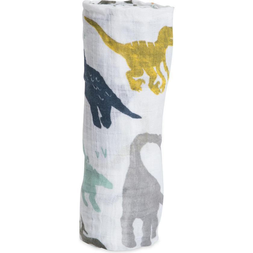 Cotton Muslin Swaddle Blanket - Dino Friends