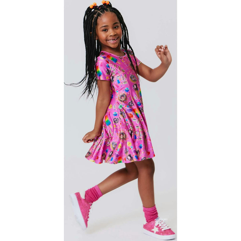 Girls Cap Sleeve Skater Dress