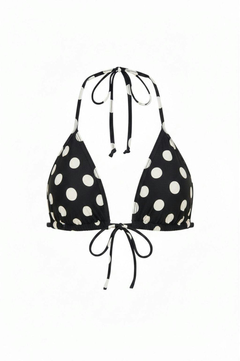 Polka Dot Binded Emma (Zig-Zag Stitch) Bikini Top