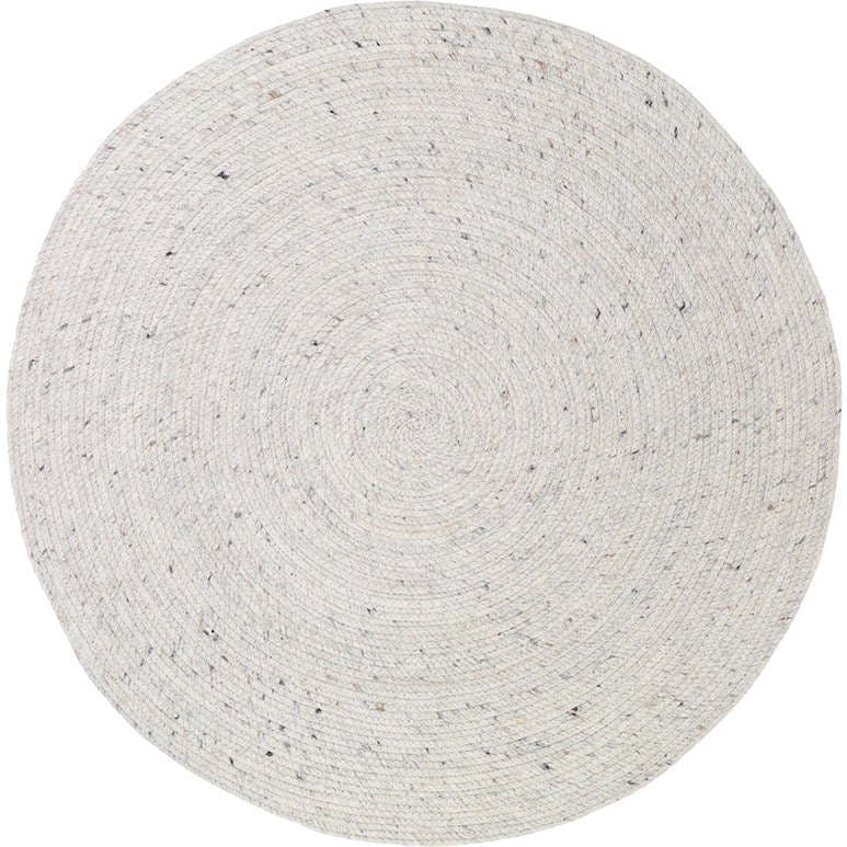 Neethu Hand-Crafted Felted Wool Round Rug, Natural