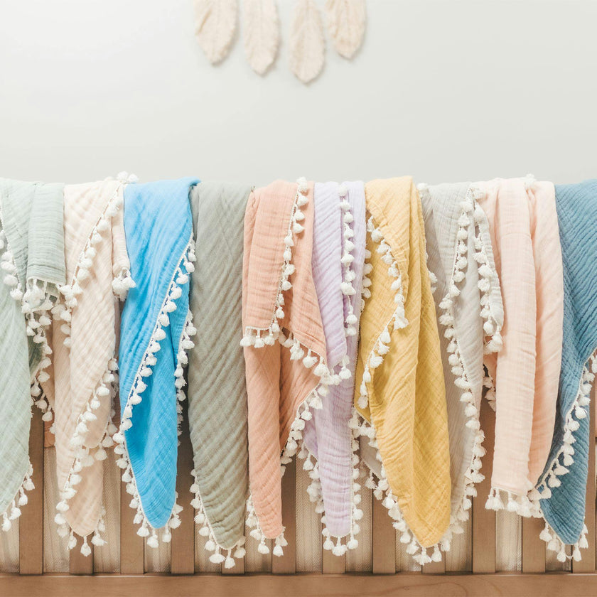 6-Layer Cotton Muslin Baby Blanket (Moonstone Grey)