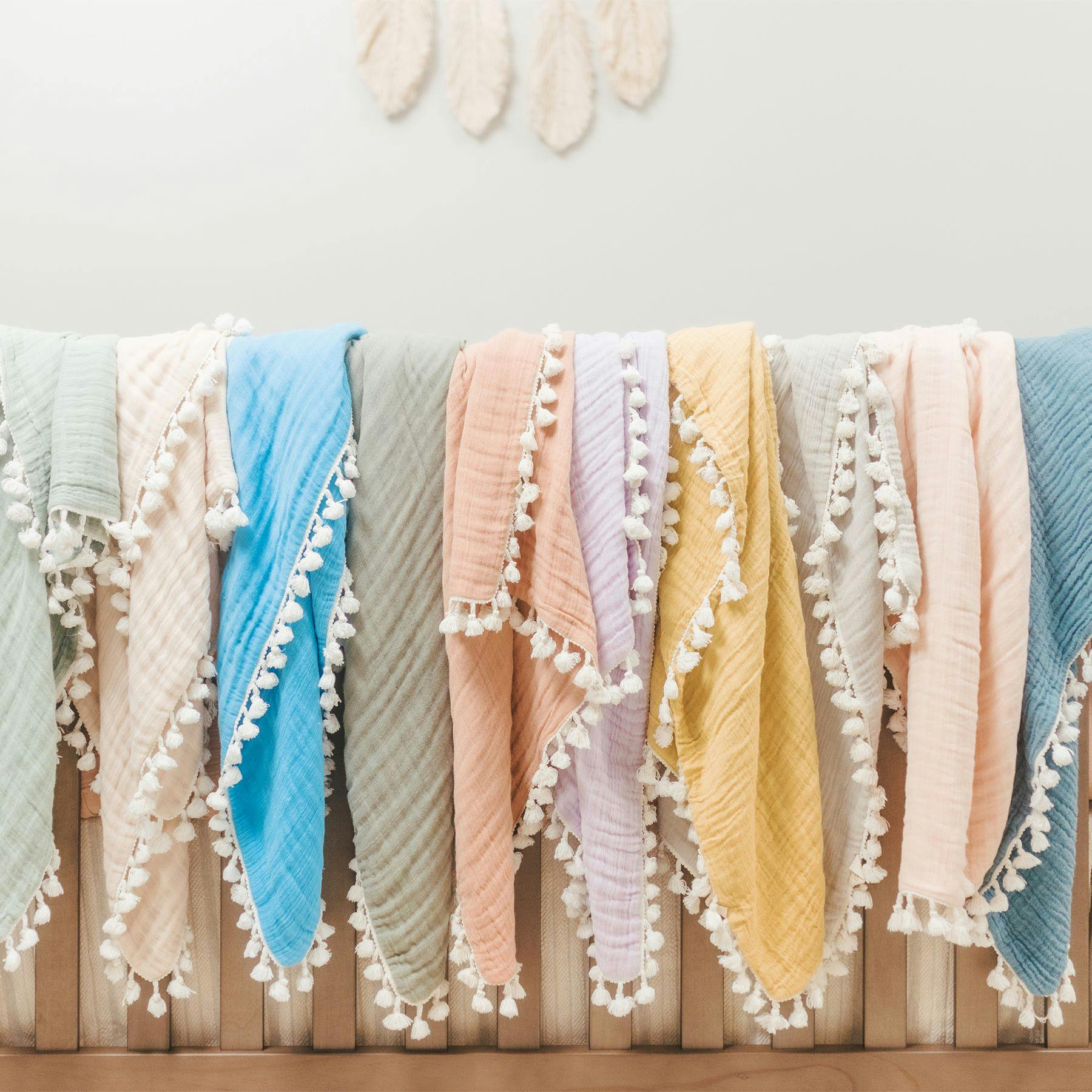 6-Layer Cotton Muslin Baby Blanket (Moonstone Grey)