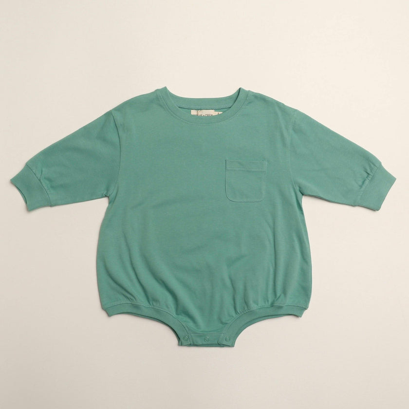 Harley Pocket Romper in Mineral Green