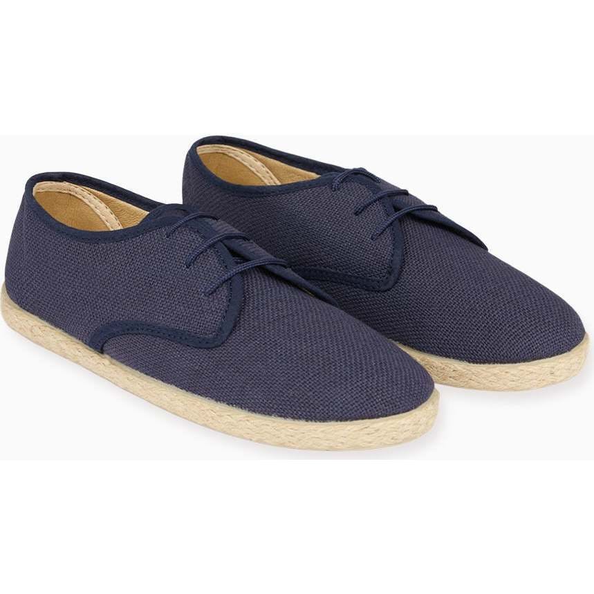 Navy Rowan Canvas Boy Lace Up Espadrille