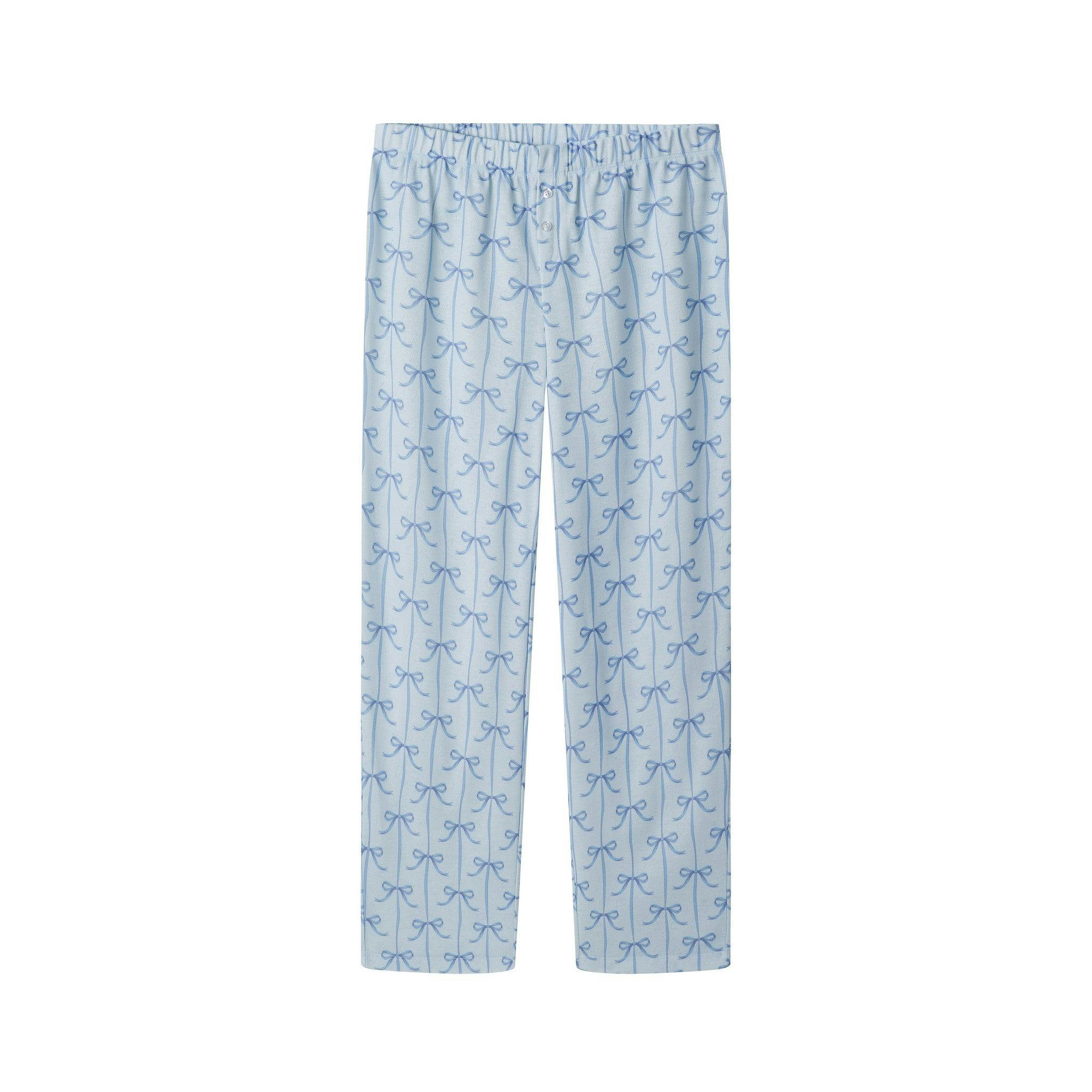 Tween Girls Pajama Set | Bow Stripe