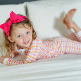 Alden Girls' Pima Cotton Pajama Pant Set - Preppy Pumpkins Bright