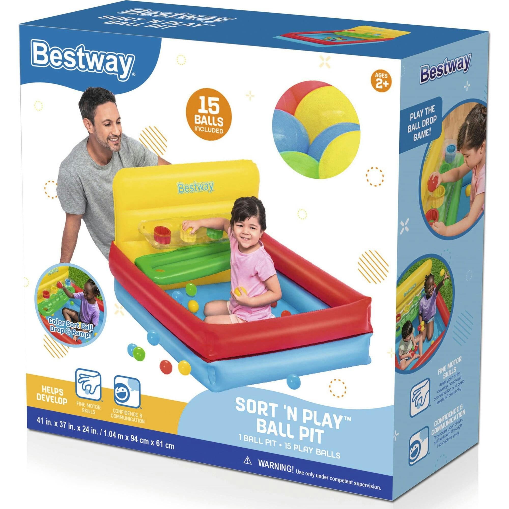 Bestway Sort 'n Play Inflatable Ball Pit W/ 15 Play Balls