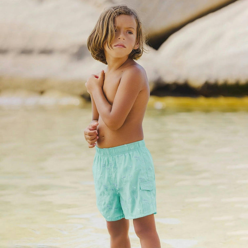 TARTINE ET CHOCOLAT Ocean Friends Embroidered Swim Trunks