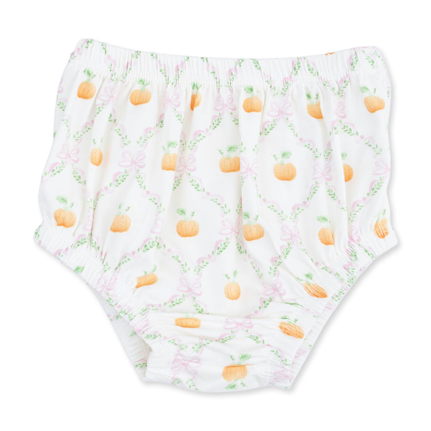 Pretty Pumpkin Trellis - Jane Puff Sleeve Bishop Dress and Bloomer