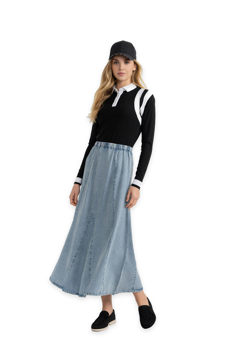 Denim Midi Skirt