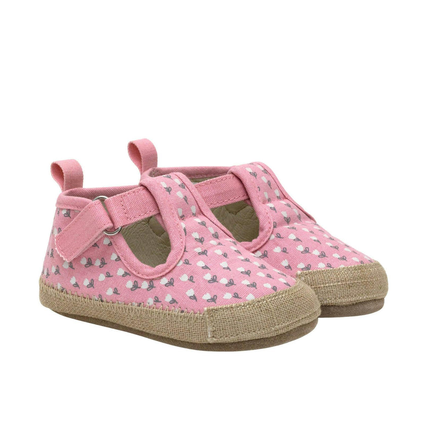 Tulips Blush Canvas Espadrille First Kick