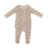 Elegant Floral Footie and Beanie Set