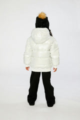 Winter Puffy Jacket White Glitter