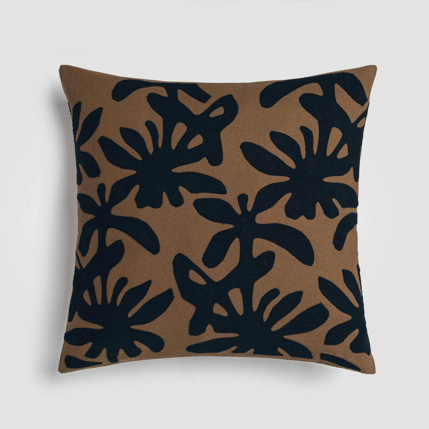 Indigo Reef Blue Botanical Texture Pillow