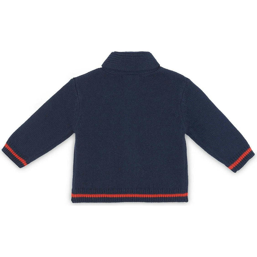 BONTON Hubert Collared Baby Cardigan - Bleu Brut
