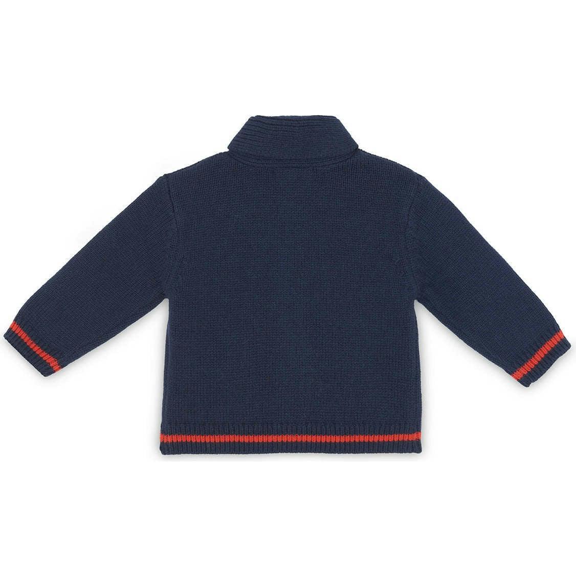 BONTON Hubert Collared Baby Cardigan - Bleu Brut
