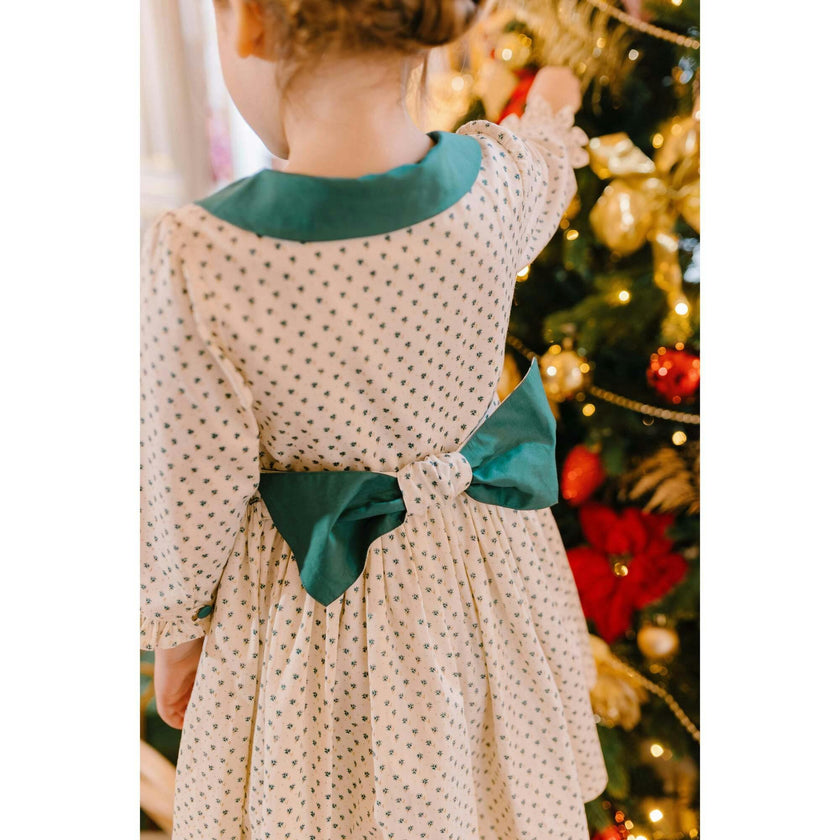 Olympe Green Long Sleeve Smocked Dress