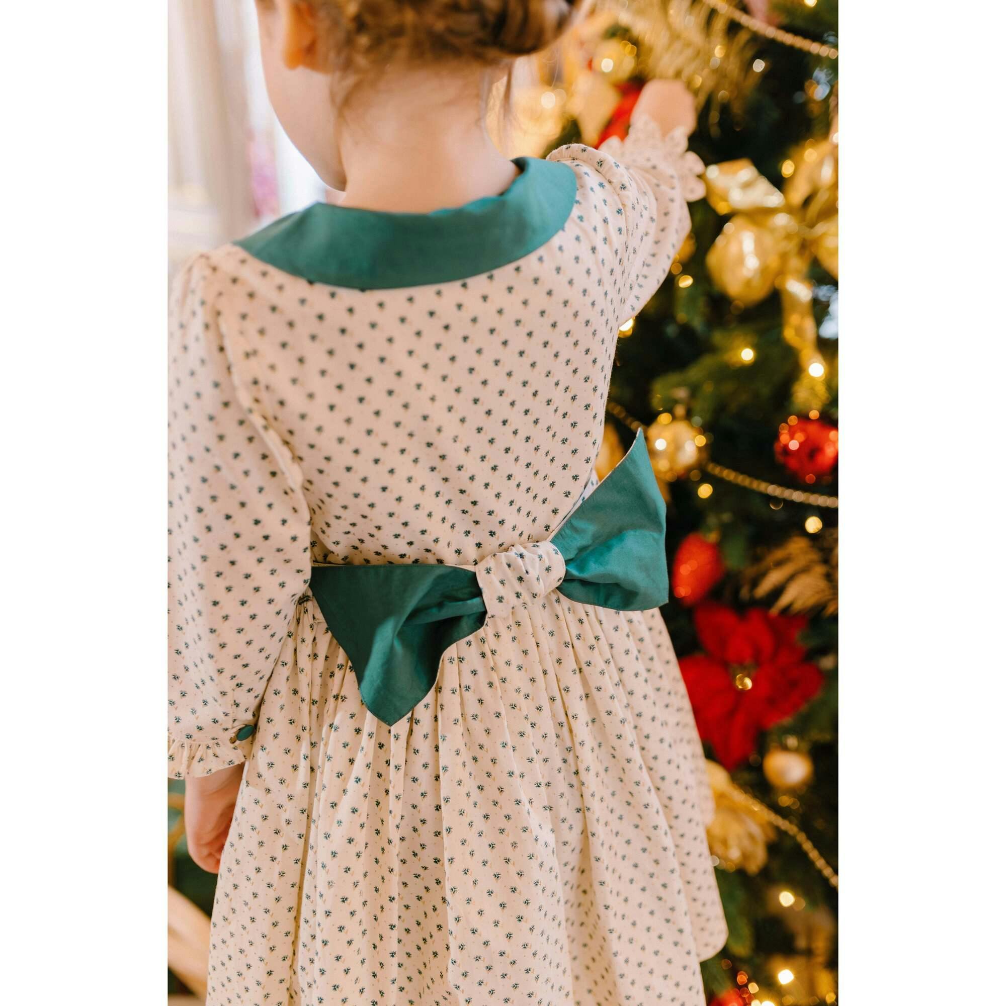 Olympe Green Long Sleeve Smocked Dress