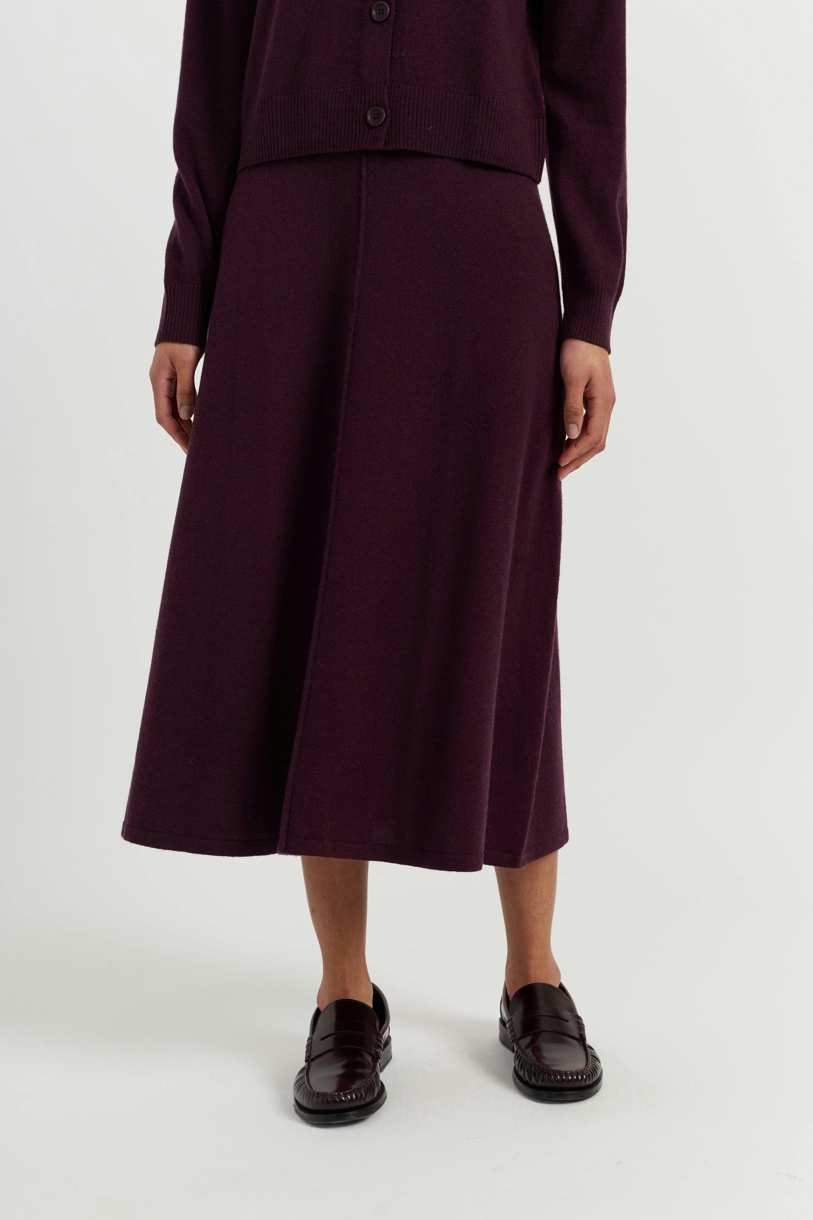 Wool Cashmere Midi Skirt