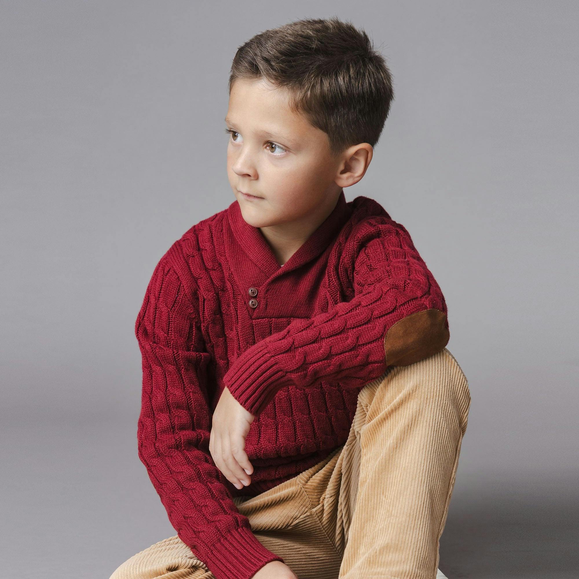 Organic Shawl Collar Cable Sweater