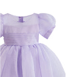 Purple Brixton Puff-Sleeve Party Dress