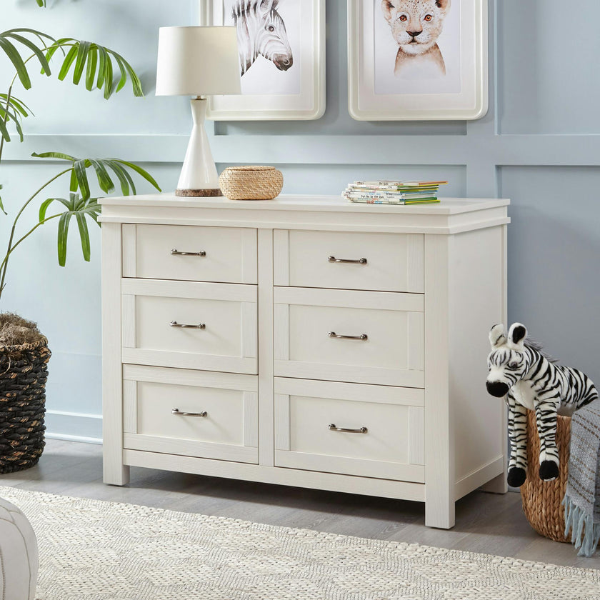 Wesley Farmhouse 6-Drawer Assembled Double Dresser