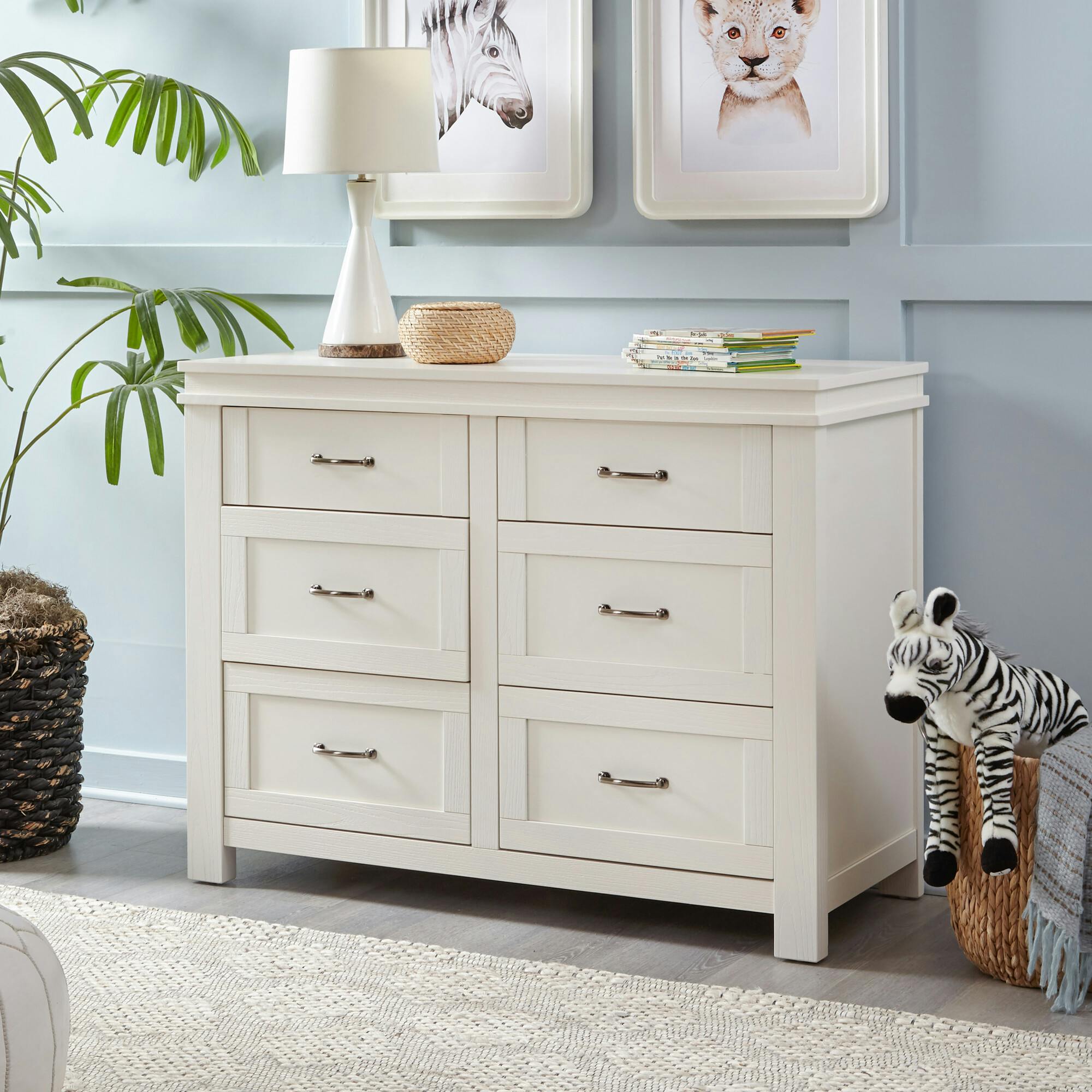 Wesley Farmhouse 6-Drawer Assembled Double Dresser
