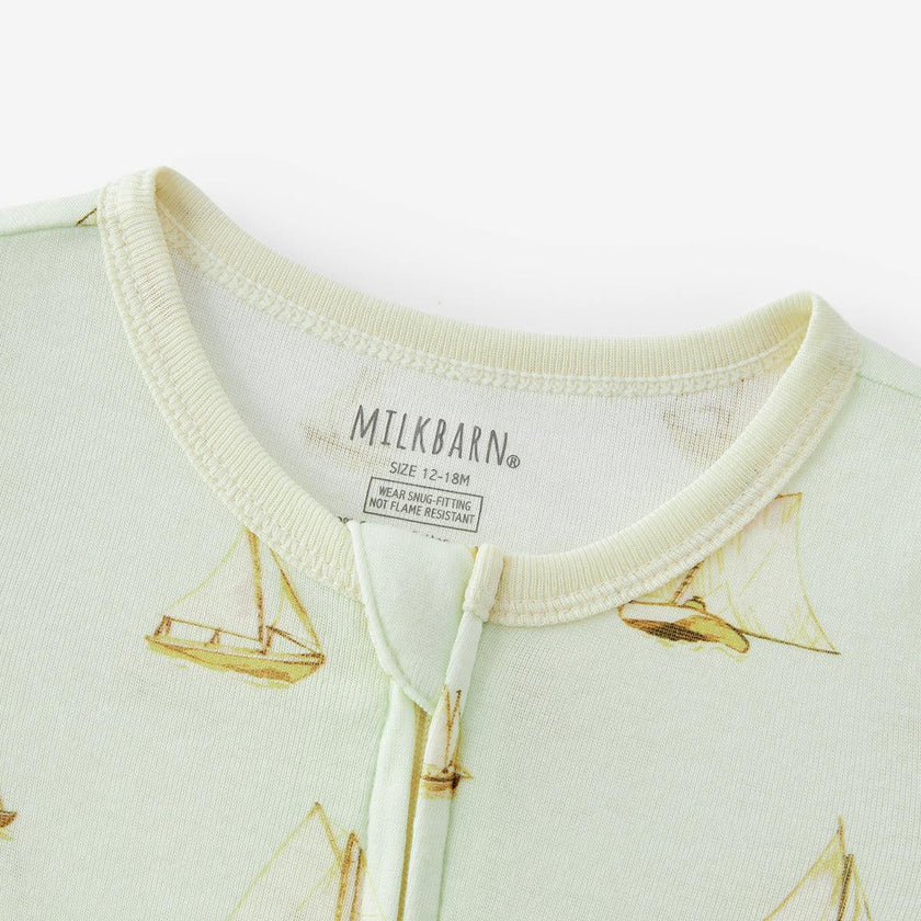 Sailboat Melody Organic Cotton Zipper Pajama