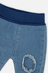 French Terry Denim Evolutive Pants Light Blue Denim