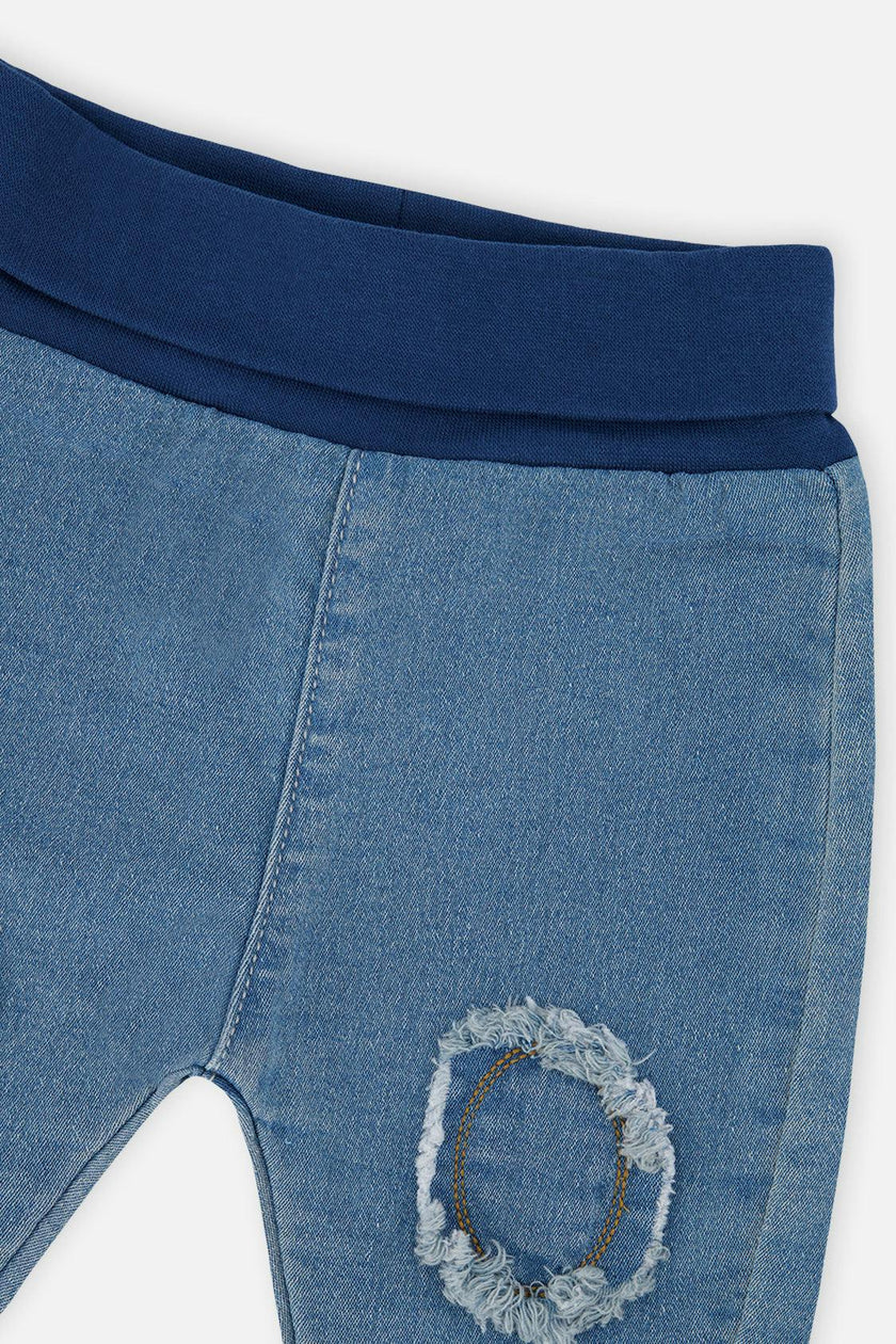 French Terry Denim Evolutive Pants Light Blue Denim
