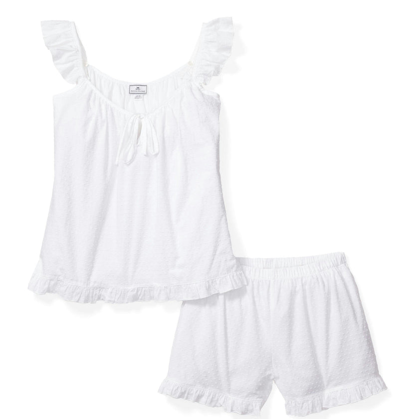 Women's Swiss Dots Celeste Short Set in White