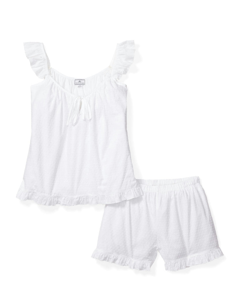 Women's Swiss Dots Celeste Short Set in White