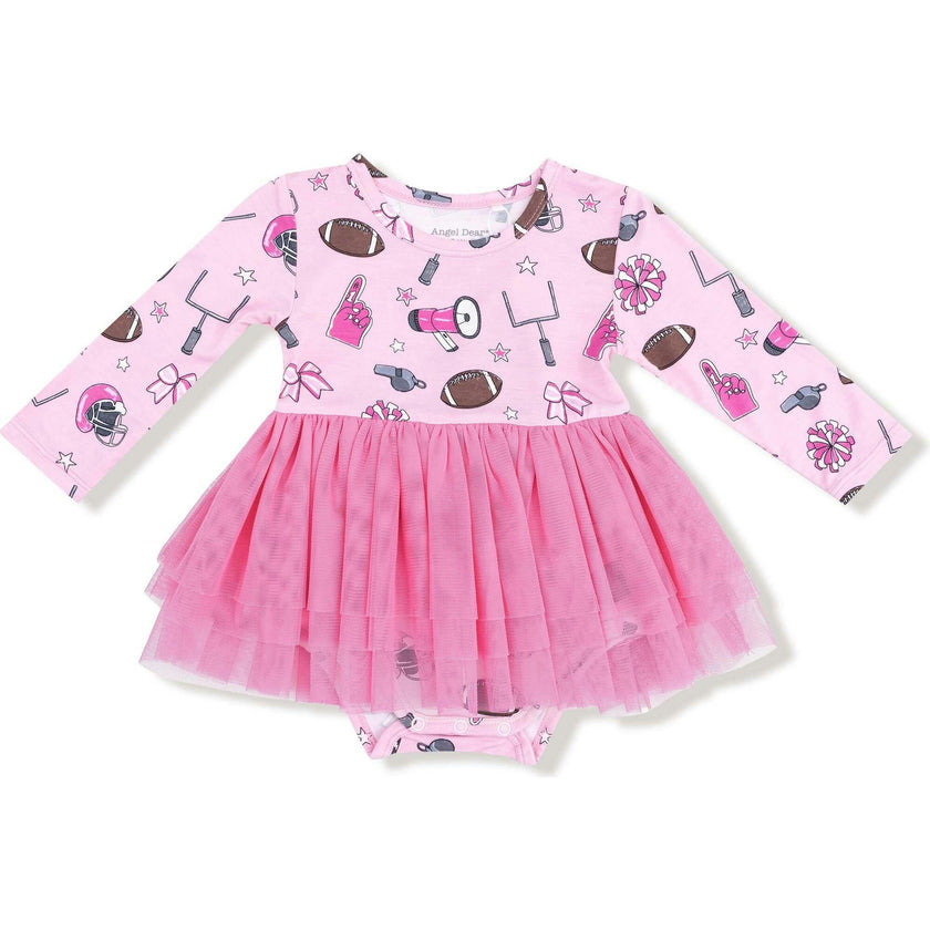 Game Day - Pink - Long Sleeve Tutu Bodysuit
