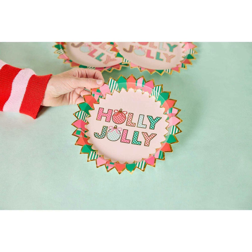 Holly Jolly Christmas Dessert Plates (10 count)