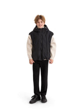 Black Hooded Puffer Vest