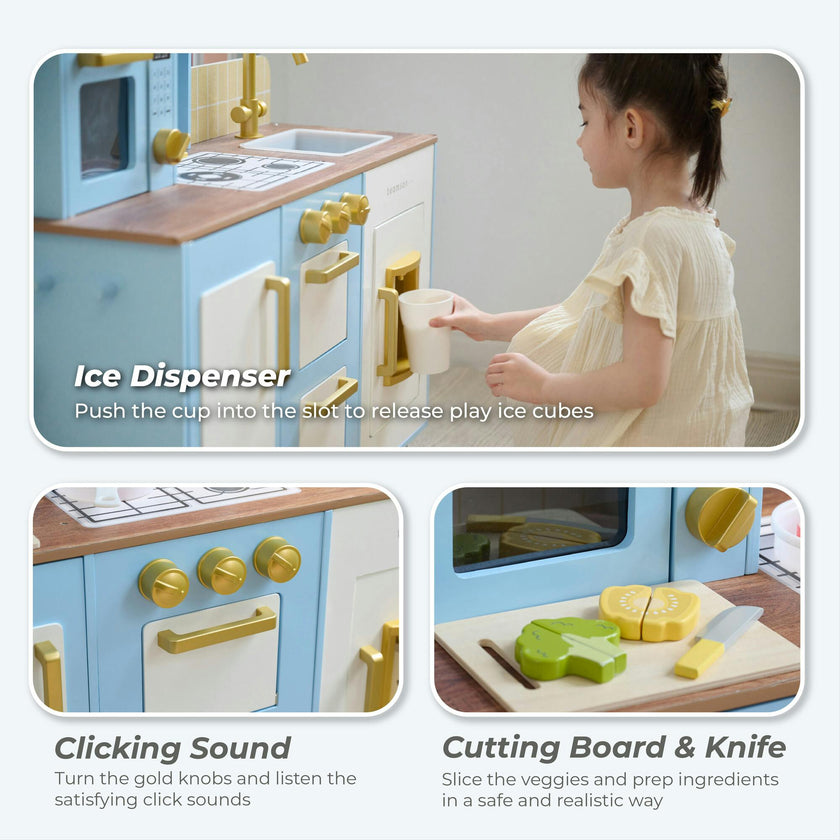 Teamson Kids Little Chef Hampton Wooden Play Kitchen With 17 Accessories