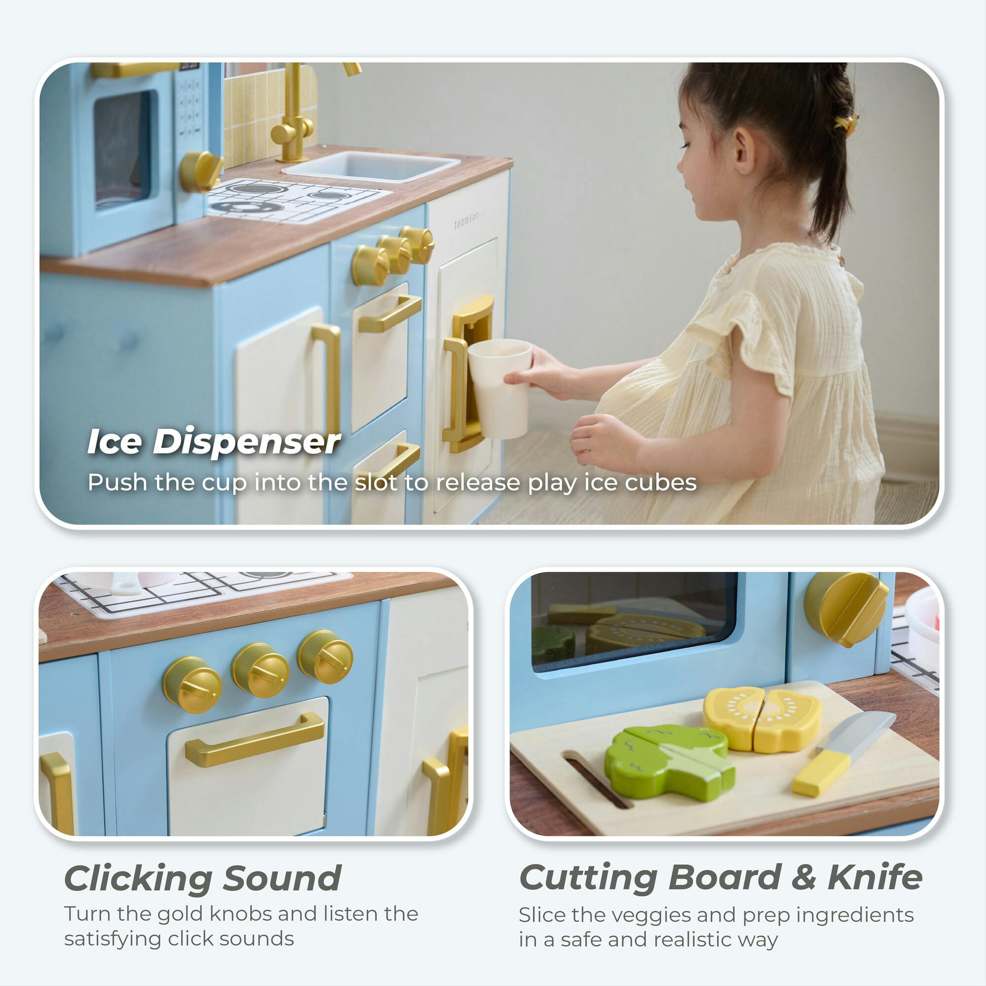 Teamson Kids Little Chef Hampton Wooden Play Kitchen With 17 Accessories