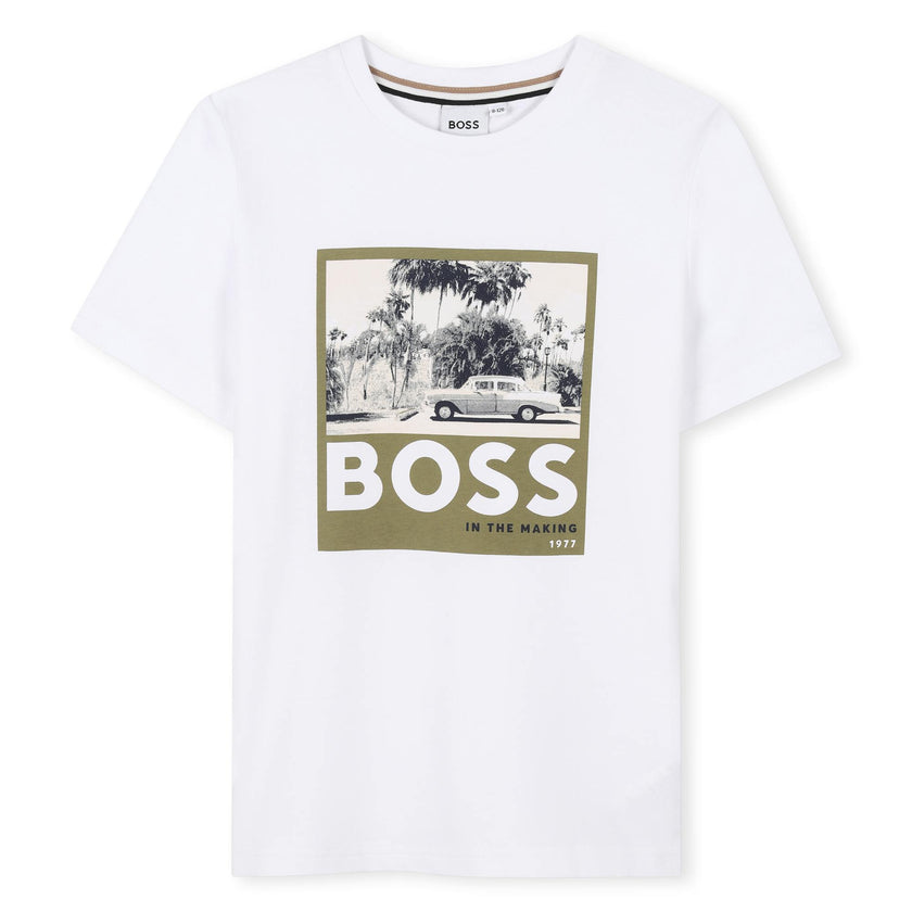 White Nostalgic Print T-Shirt