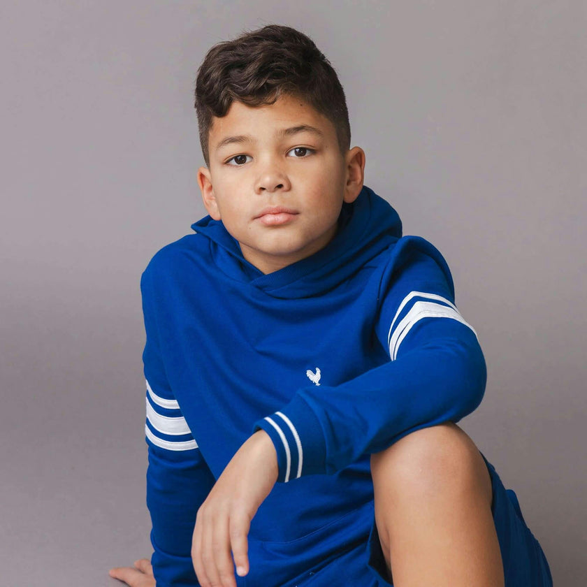 Organic French Terry Kanga Hoodie, Blue