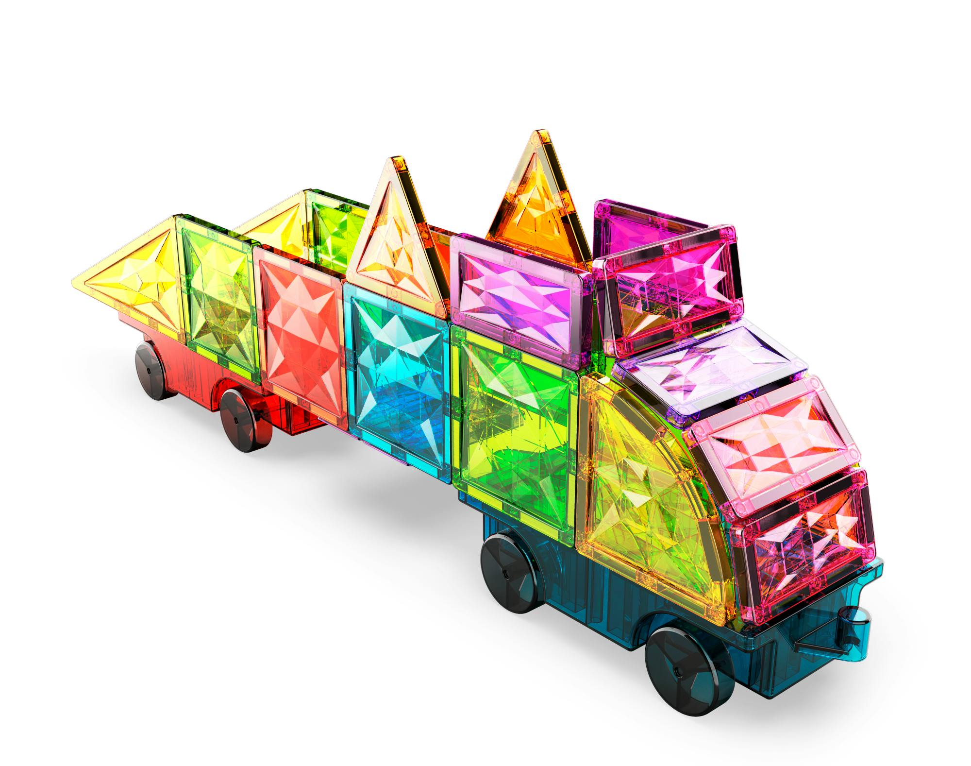 Geomag™ Magnetic Tiles Gems Vehicles – 24 Piece Set