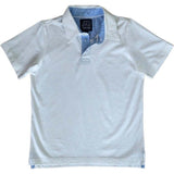 White with Chambray Trim Polo