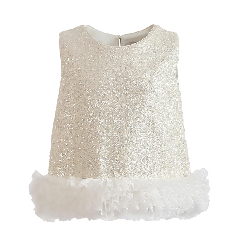 Cream Celeste Sequin Party Outfit