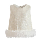 Cream Celeste Sequin Party Outfit
