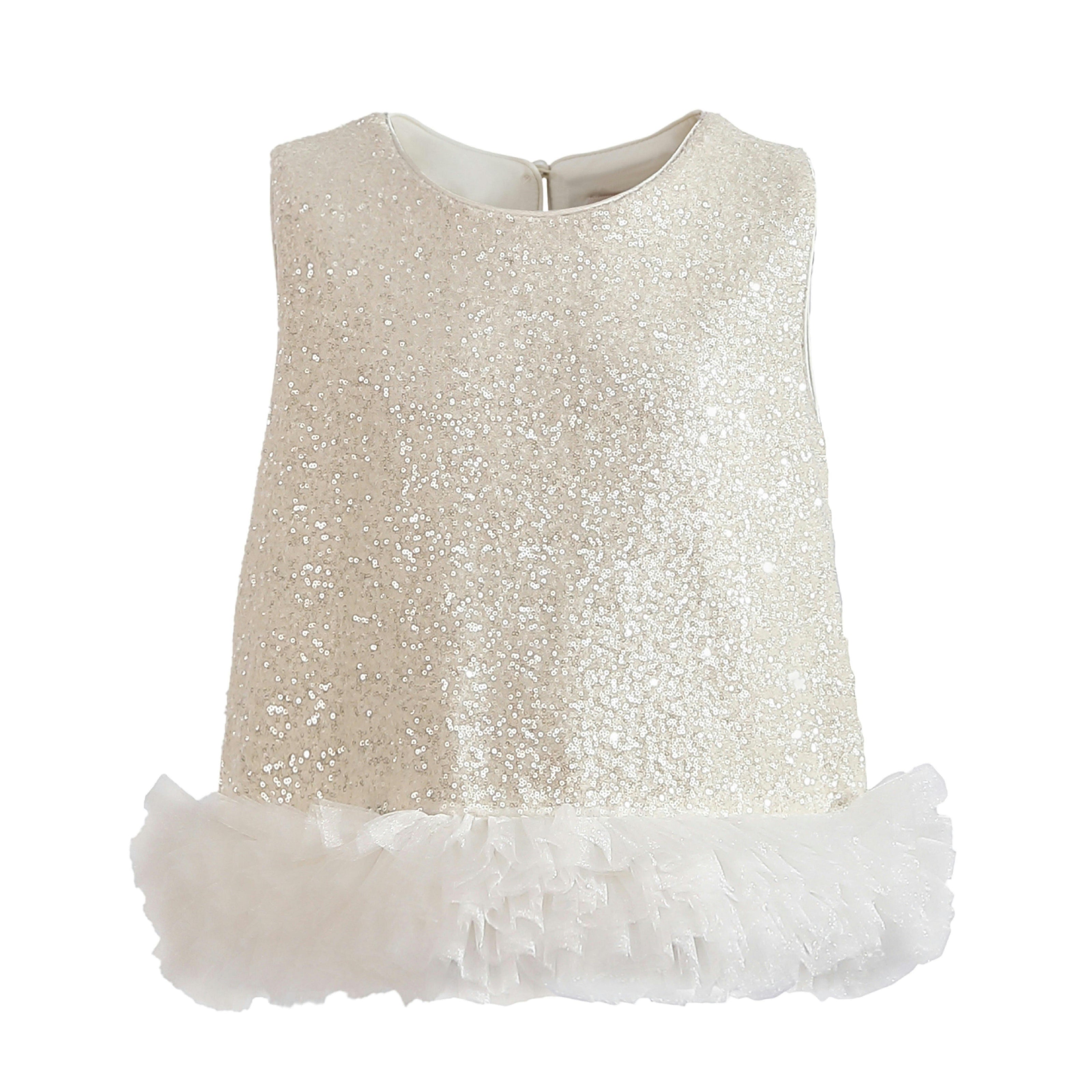 Cream Celeste Sequin Party Outfit