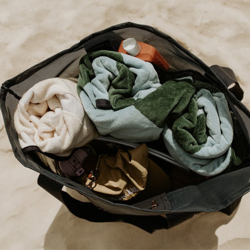 Beach Hauler™ - Mini Mesh Beach Bag – Deep Sea