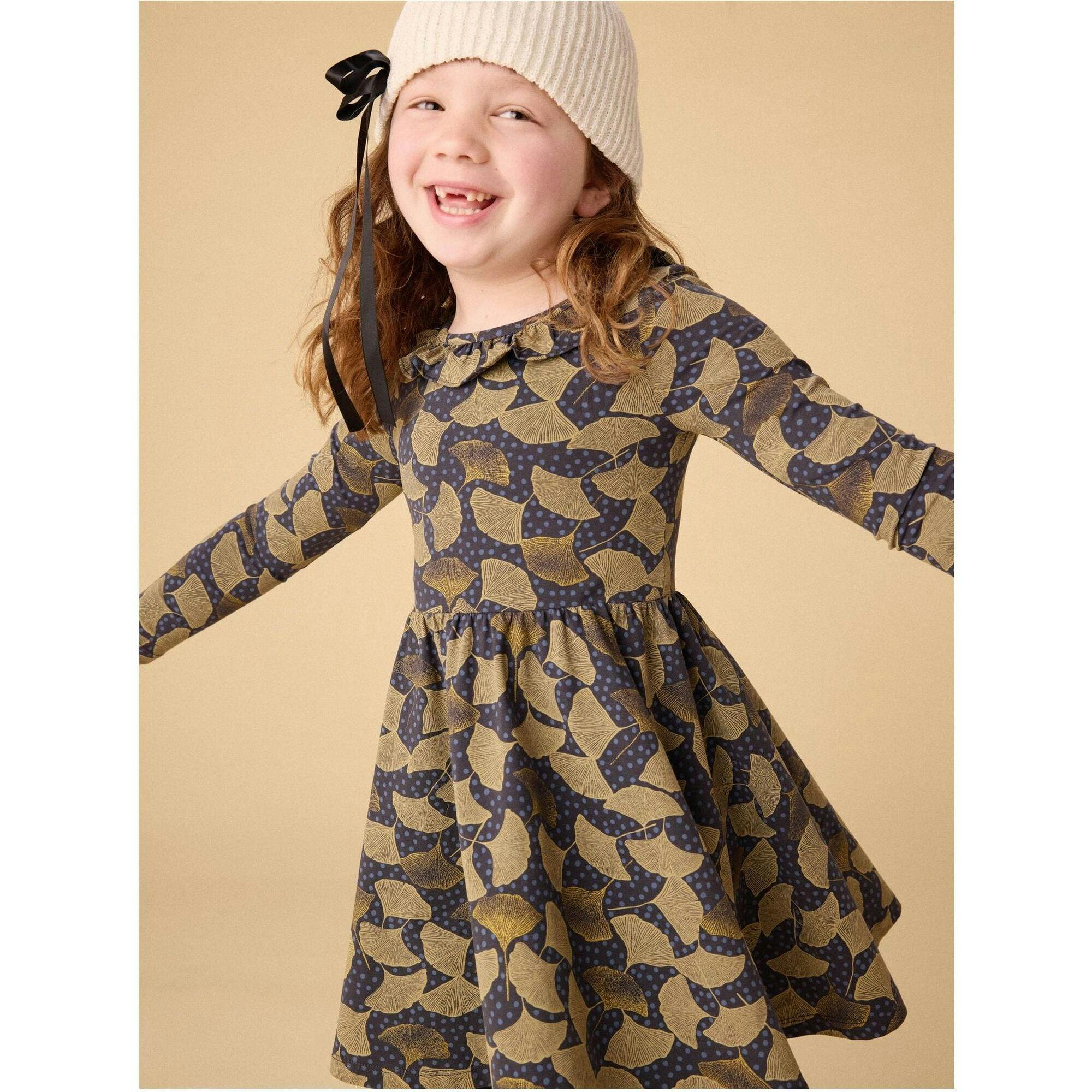Ruffle Collar Ballet Dress, Blue