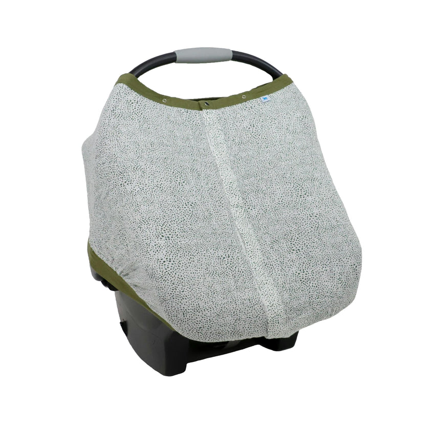 Cotton Muslin Car Seat Canopy - Green Seed