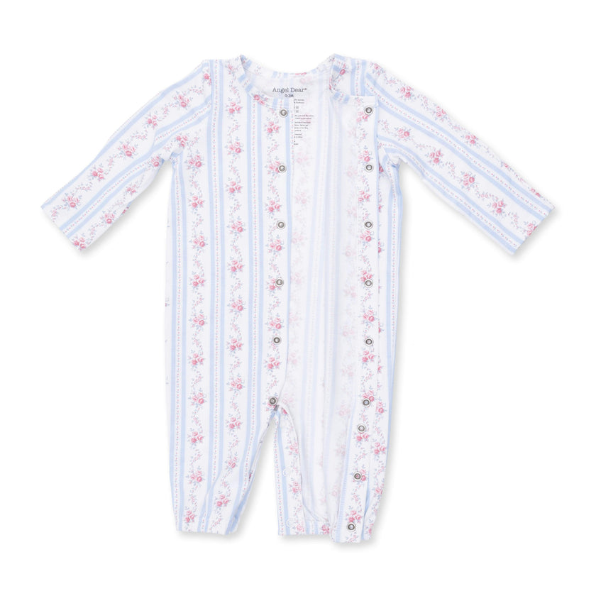 Anna Floral Stripe - Convertible Gown and Knot Headband